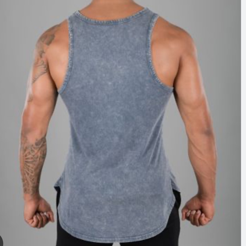 Mens Raw Gear distressed blue tank top size medium - Picture 7 of 7